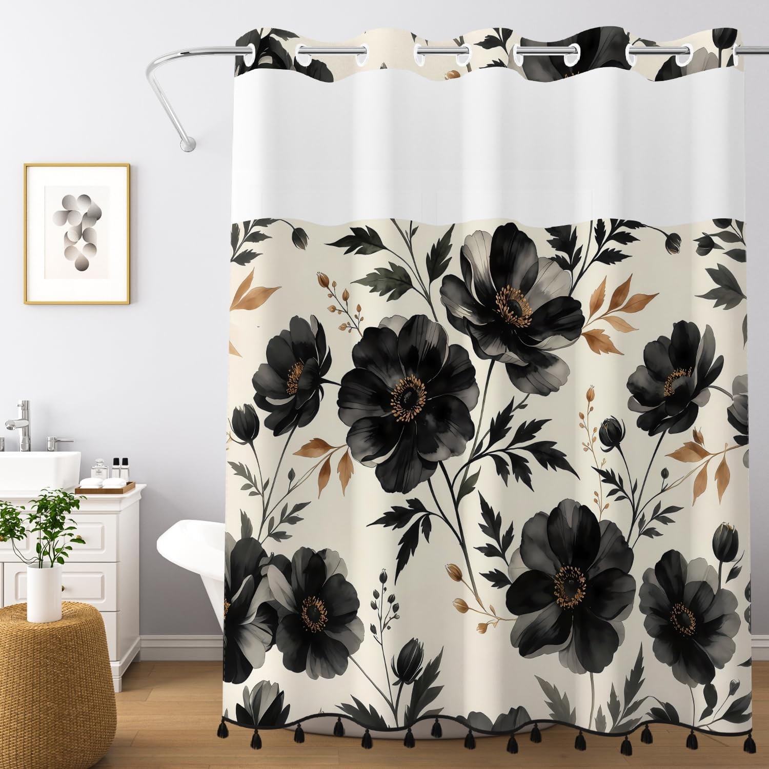 Custom Printed Bath Curtain — custom printed polyester bath curtain
