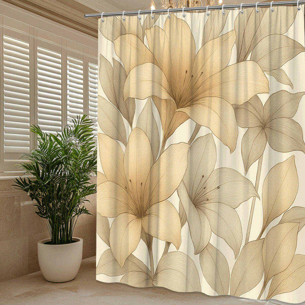 Custom Printed Bath Curtain — custom printed polyester bath curtain detail view