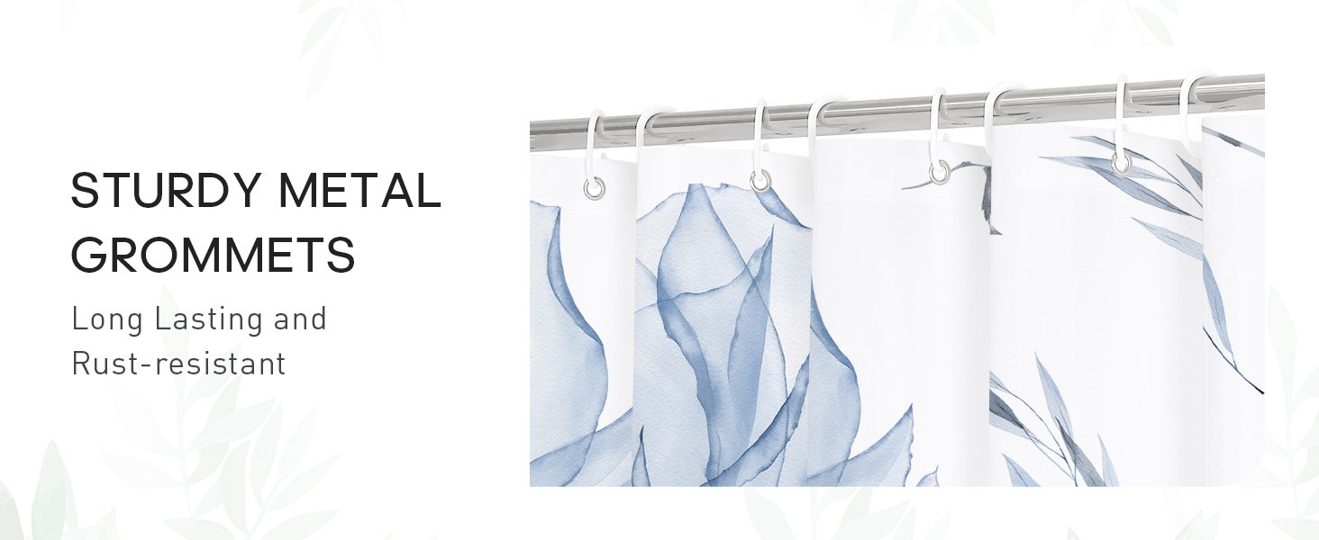 Custom Printed Bath Curtain — custom printed polyester bath curtain detail view
