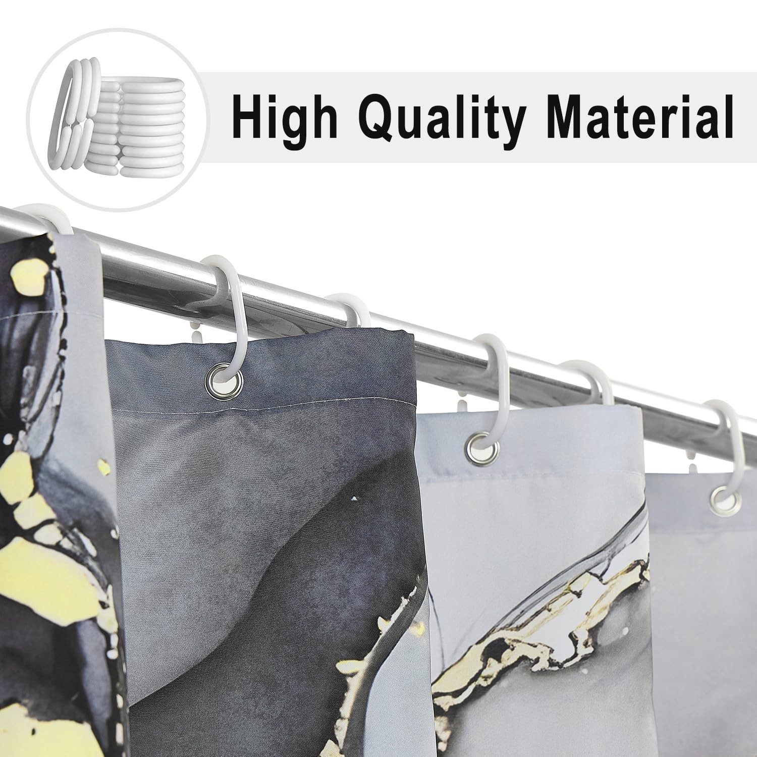 Custom Printed Bath Curtain — custom printed polyester bath curtain detail view