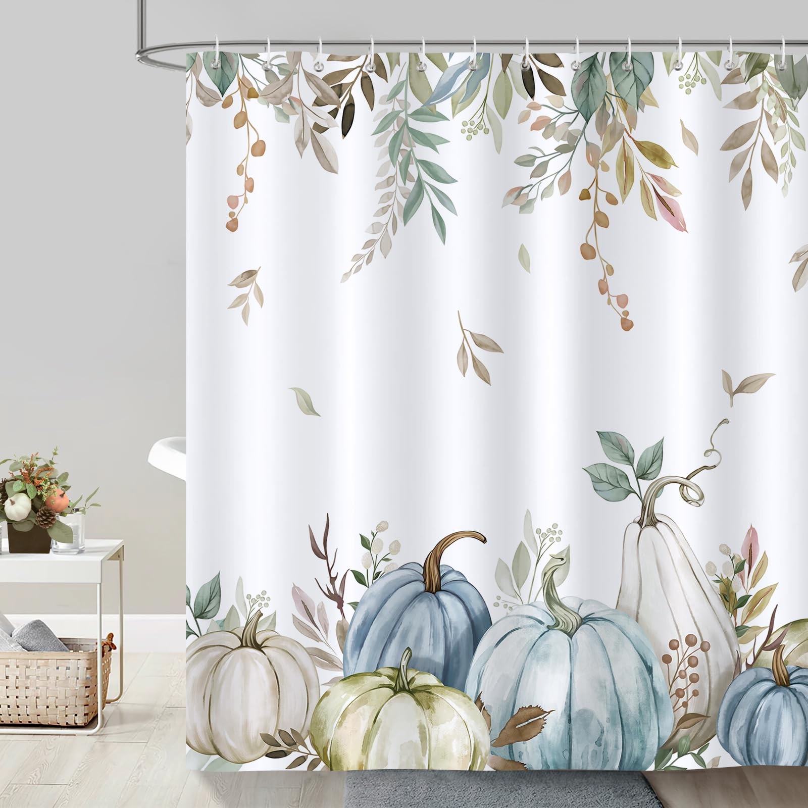 Custom Printed Bath Curtain — custom printed polyester bath curtain detail view
