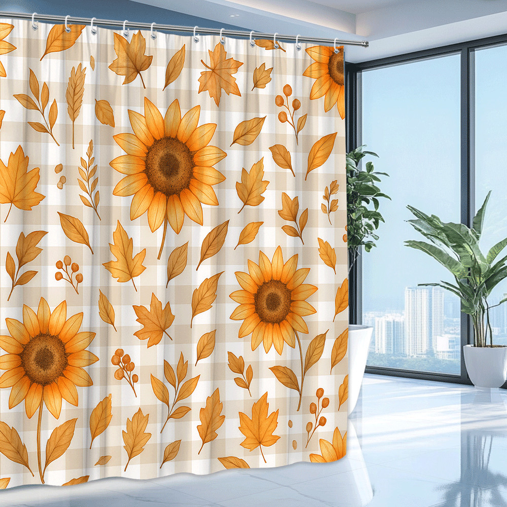 Custom Printed Bath Curtain — custom printed polyester bath curtain detail view