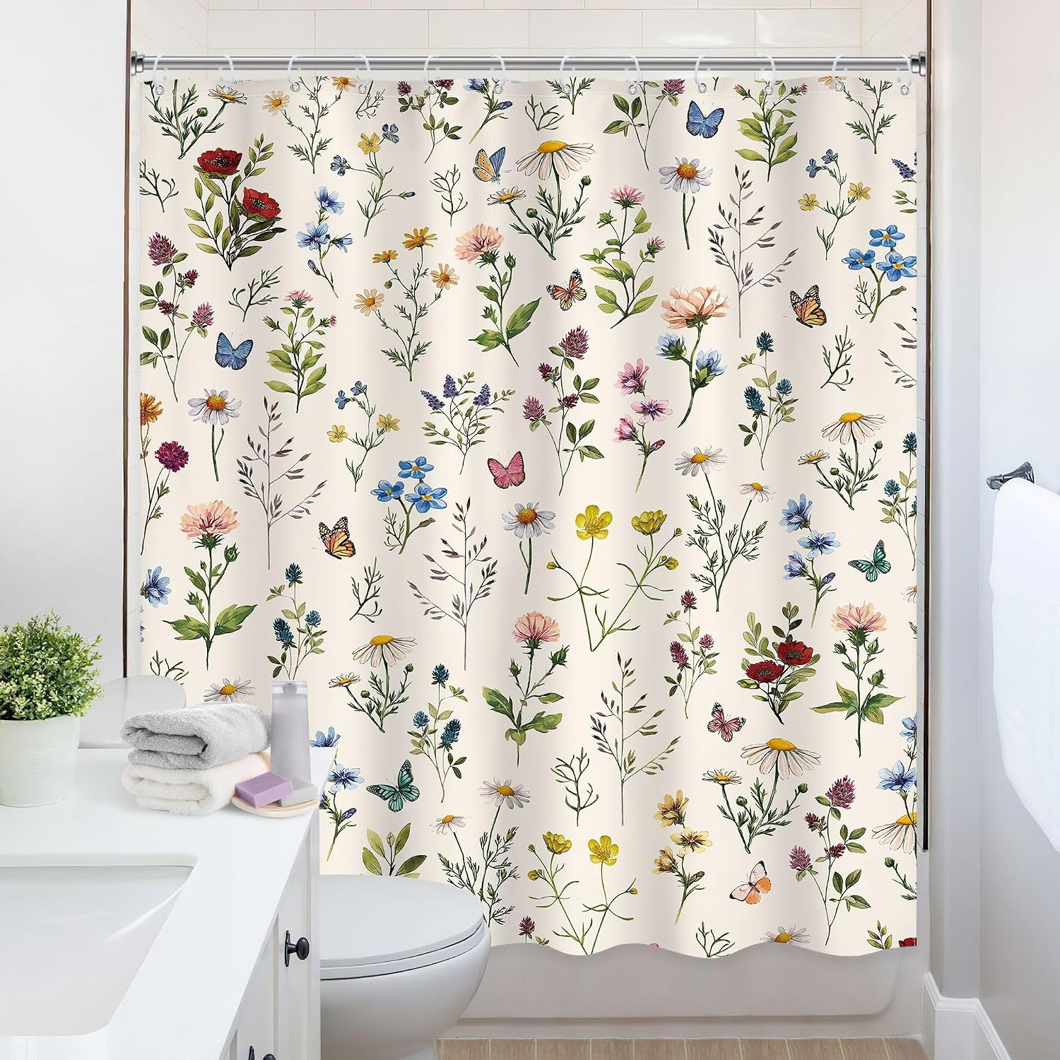 Custom Printed Bath Curtain — custom printed polyester bath curtain detail view