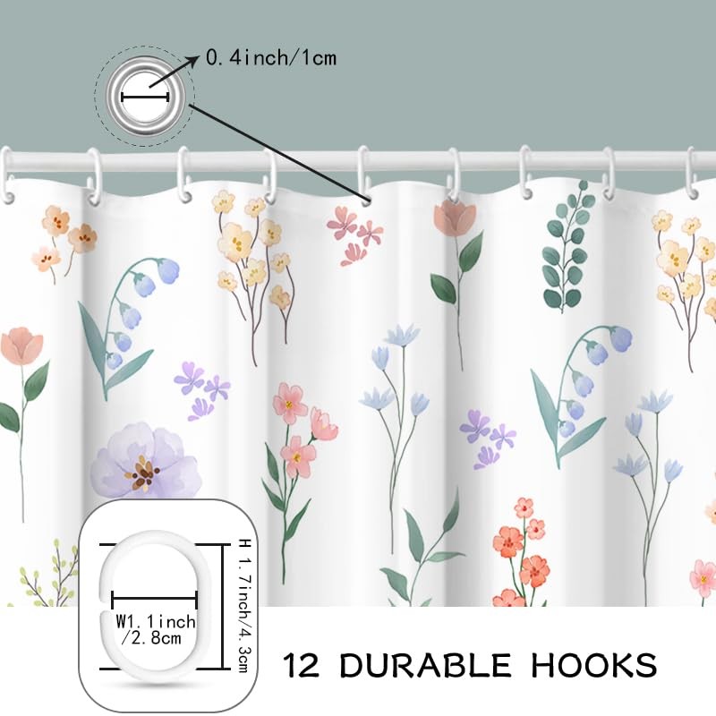 Custom Printed Bath Curtain — custom printed polyester bath curtain detail view