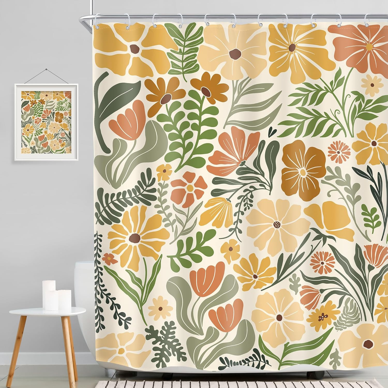 Custom Printed Bath Curtain — custom printed polyester bath curtain detail view