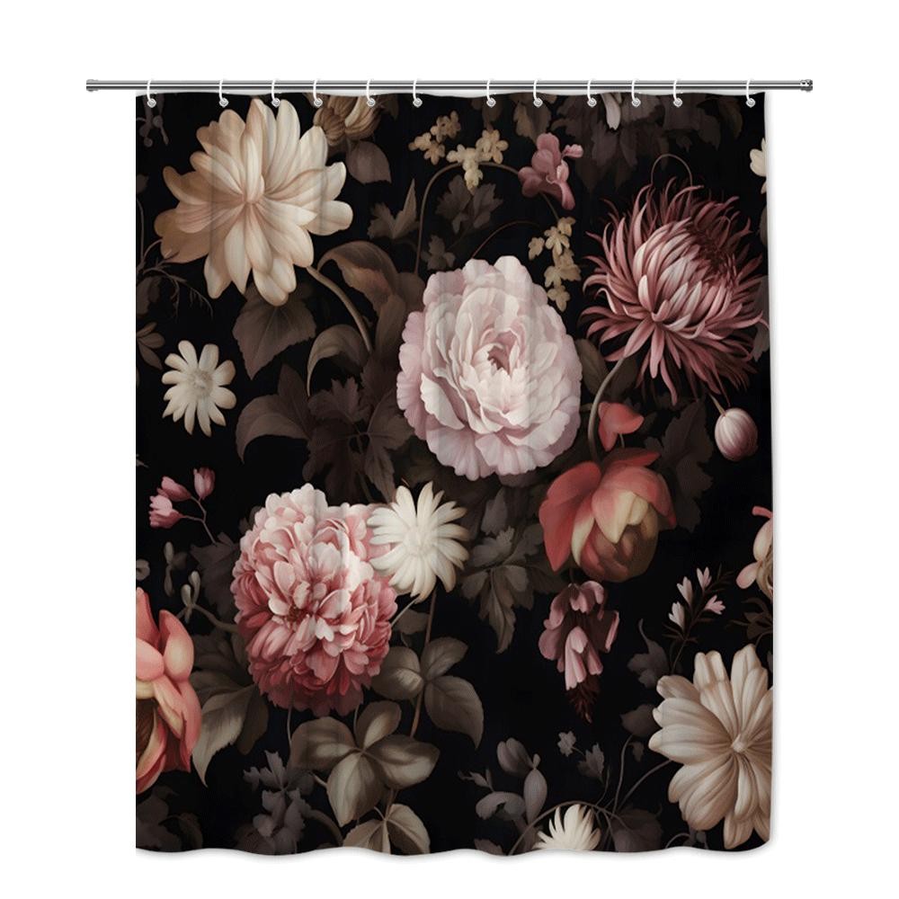 Custom Printed Bath Curtain — custom printed polyester bath curtain detail view