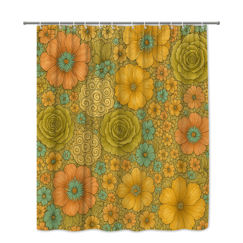 Custom Printed Bath Curtain — custom printed polyester bath curtain detail view