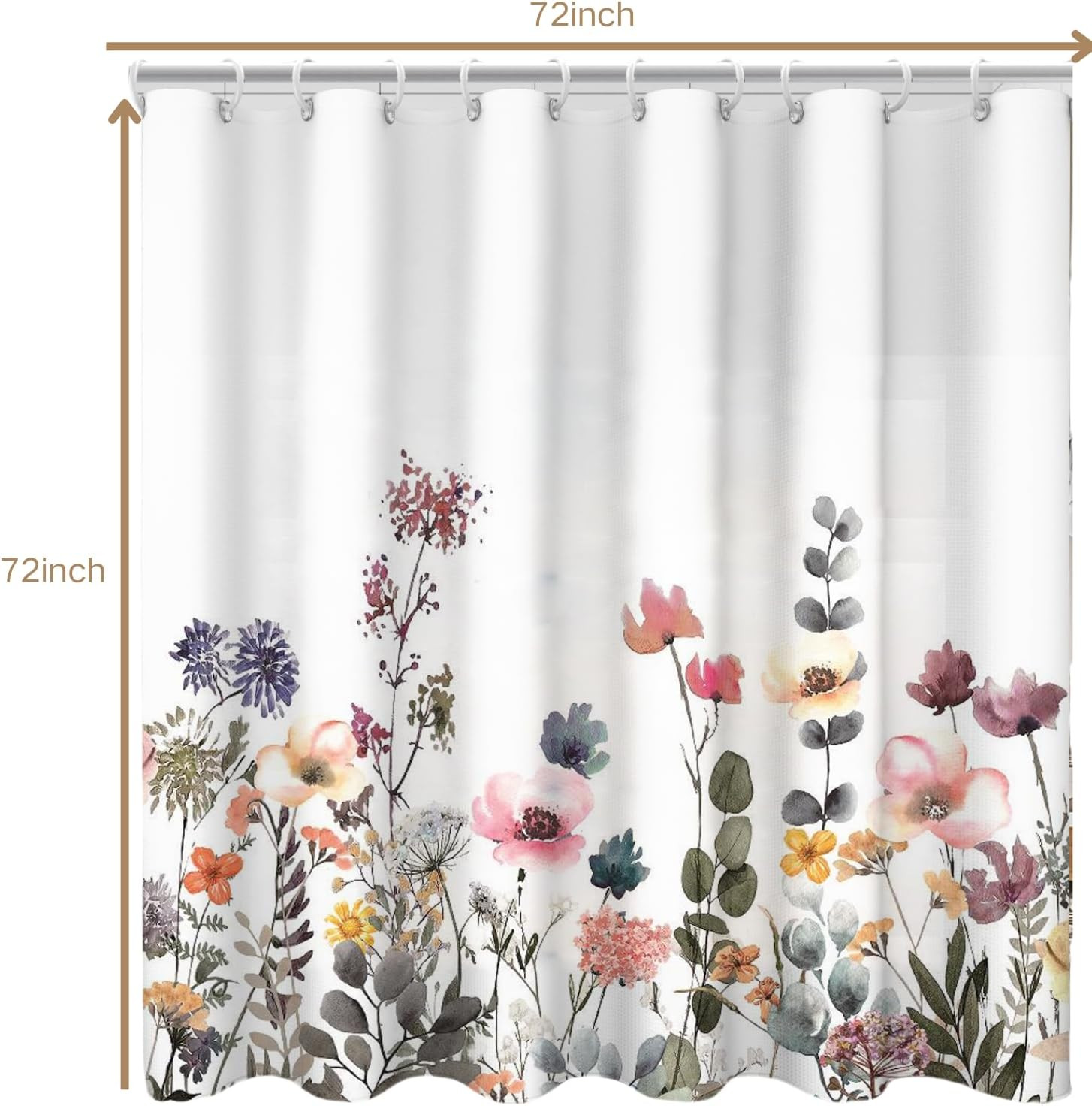 Custom Printed Bath Curtain — custom printed polyester bath curtain detail view