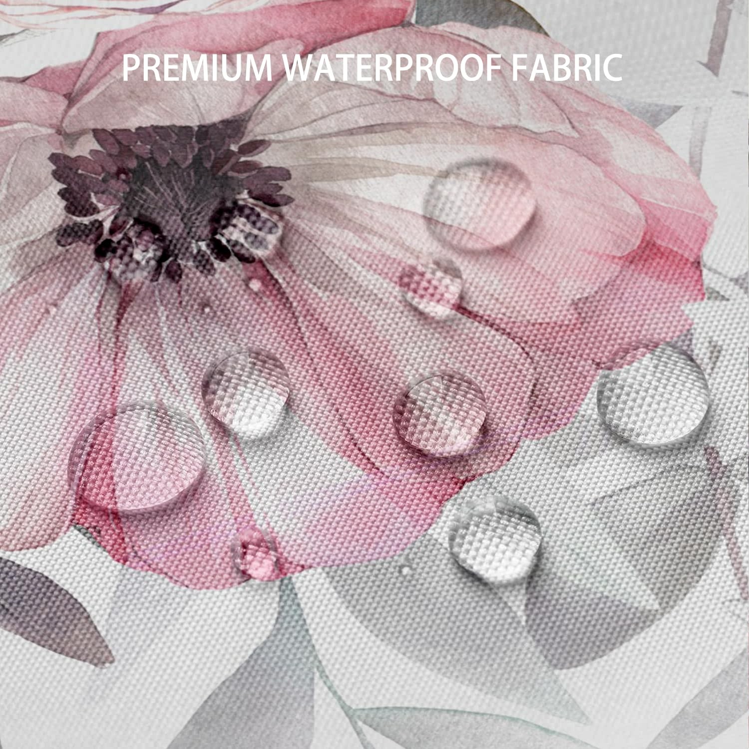 Custom Printed Bath Curtain — custom printed polyester bath curtain detail view