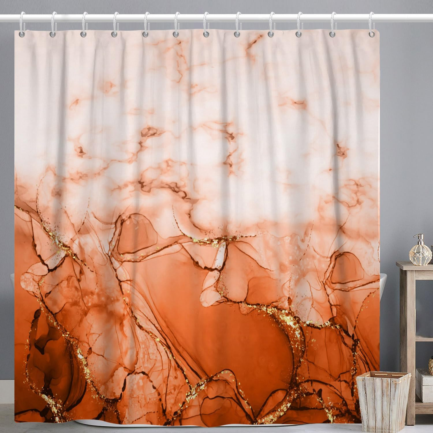 Custom Printed Bath Curtain — custom printed polyester bath curtain detail view