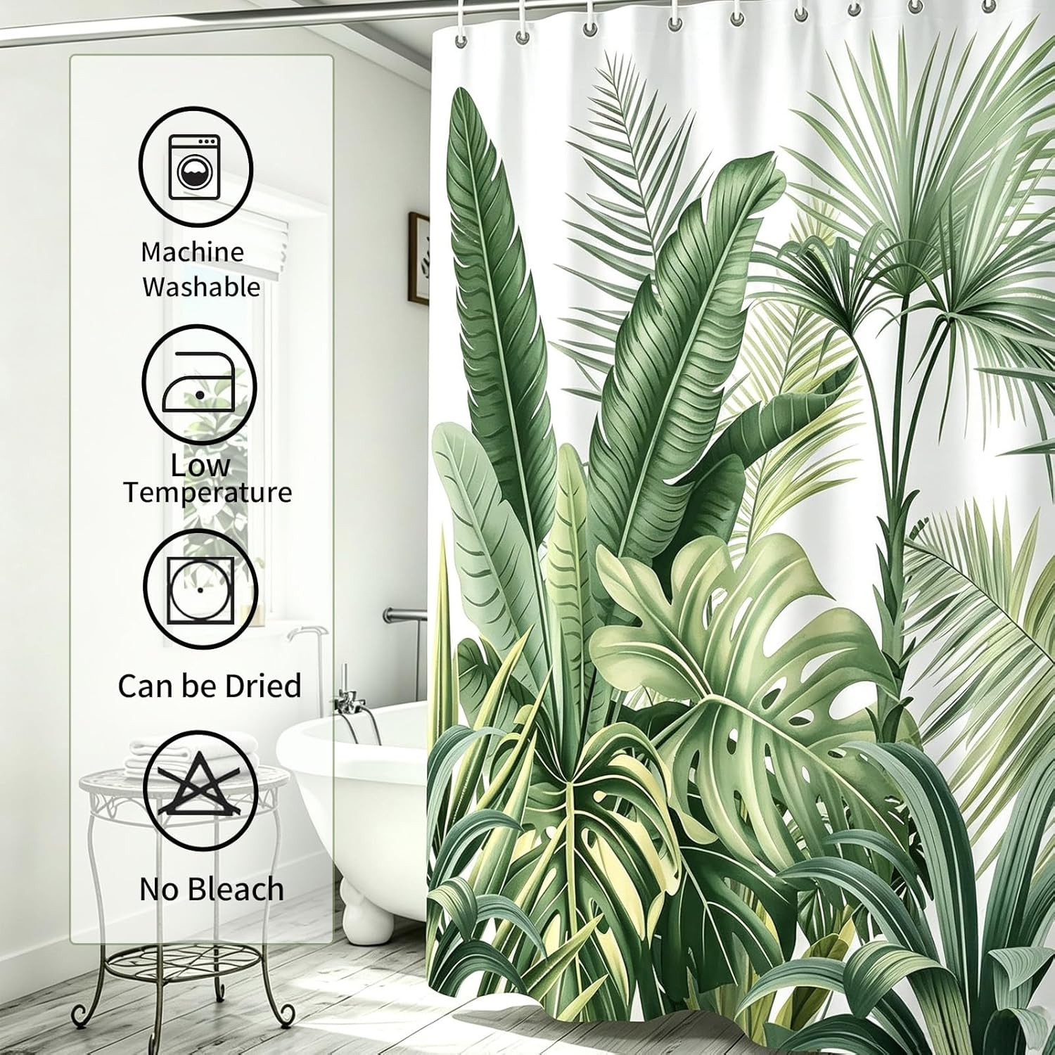 Custom Printed Bath Curtain — custom printed polyester bath curtain detail view