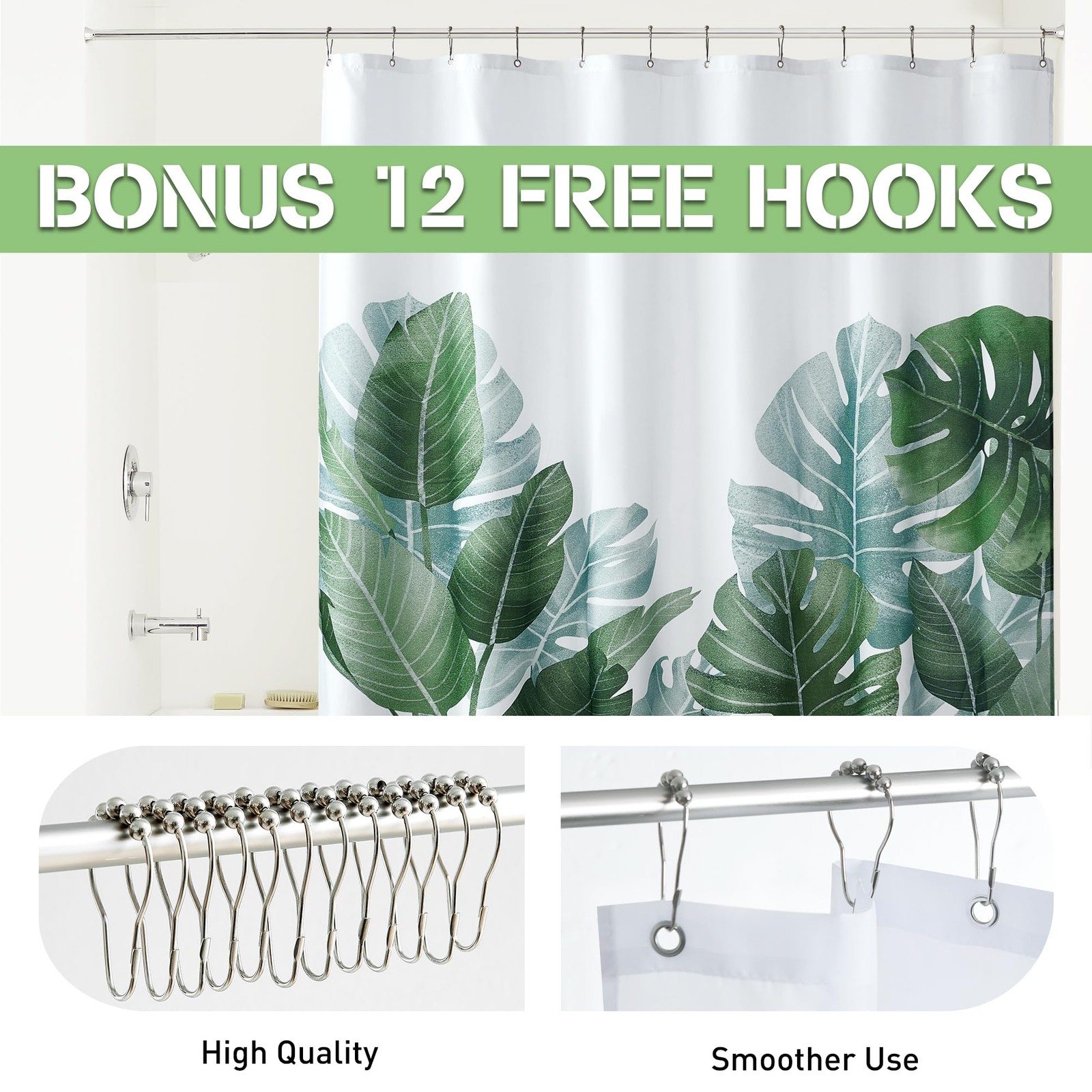Custom Printed Bath Curtain — custom printed polyester bath curtain detail view