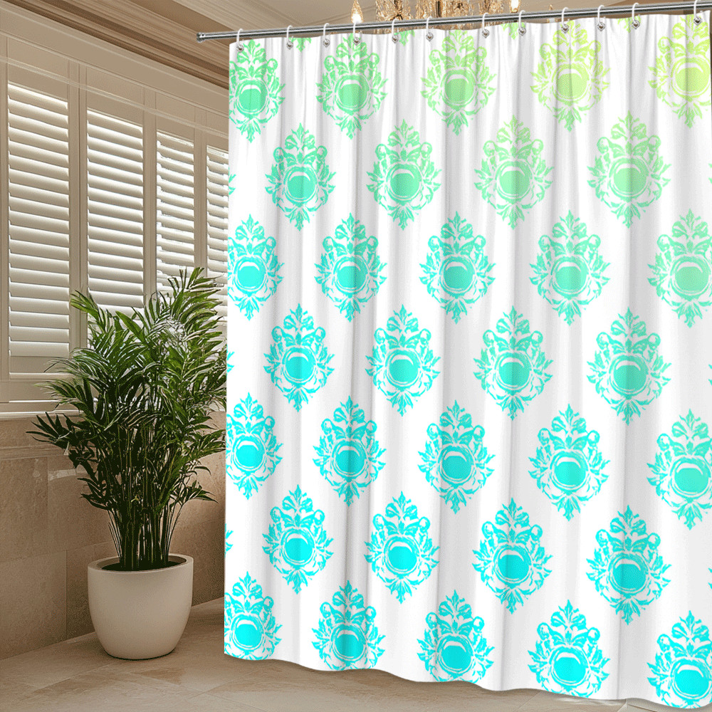 Custom Printed Bath Curtain — custom printed polyester bath curtain detail view