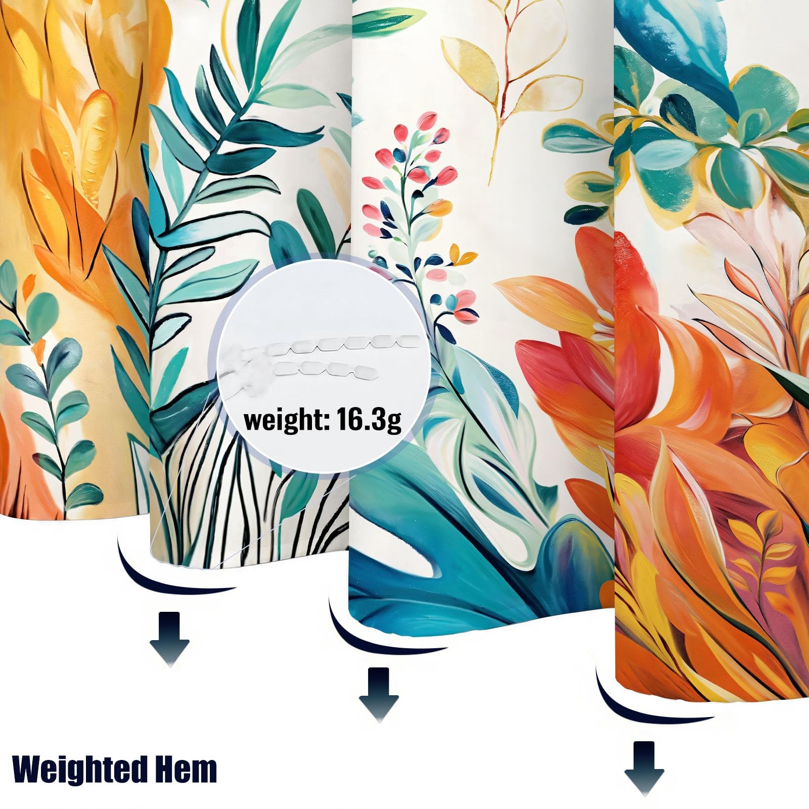 Custom Printed Bath Curtain — custom printed polyester bath curtain detail view
