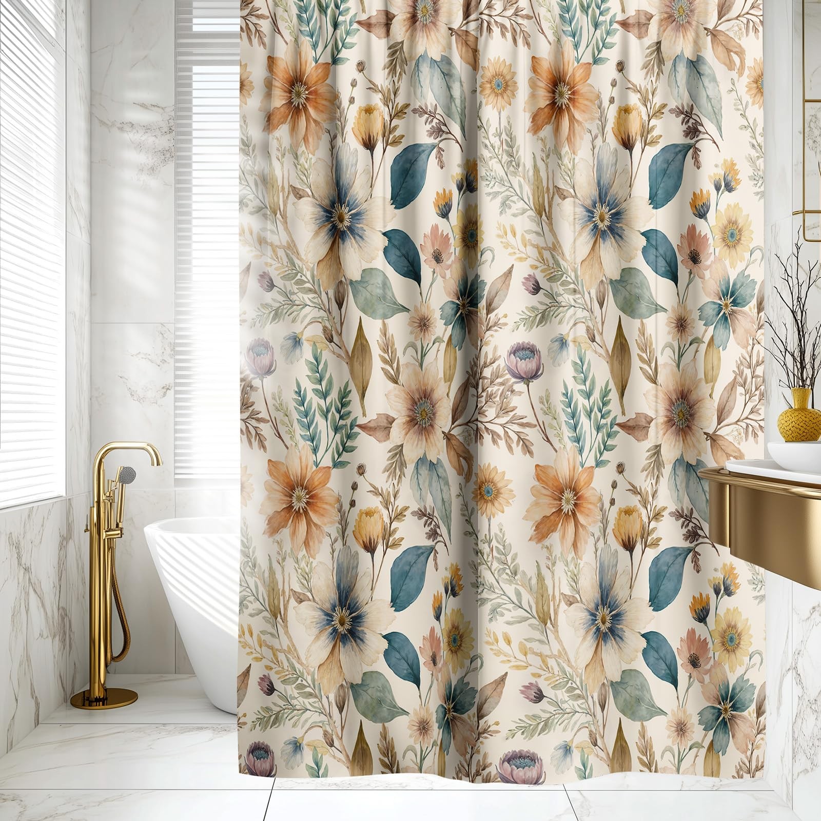 Custom Printed Bath Curtain — custom printed polyester bath curtain detail view