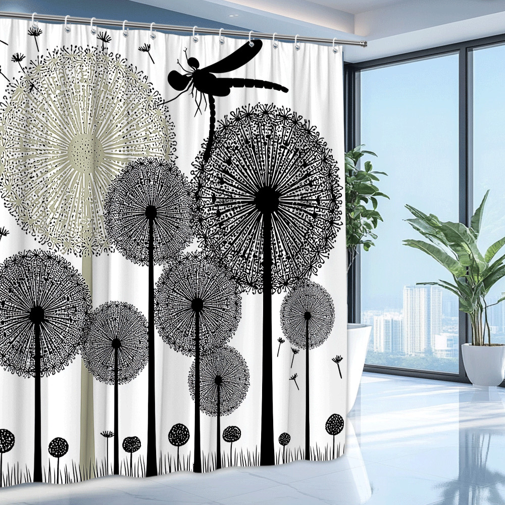 Custom Printed Bath Curtain — custom printed polyester bath curtain detail view