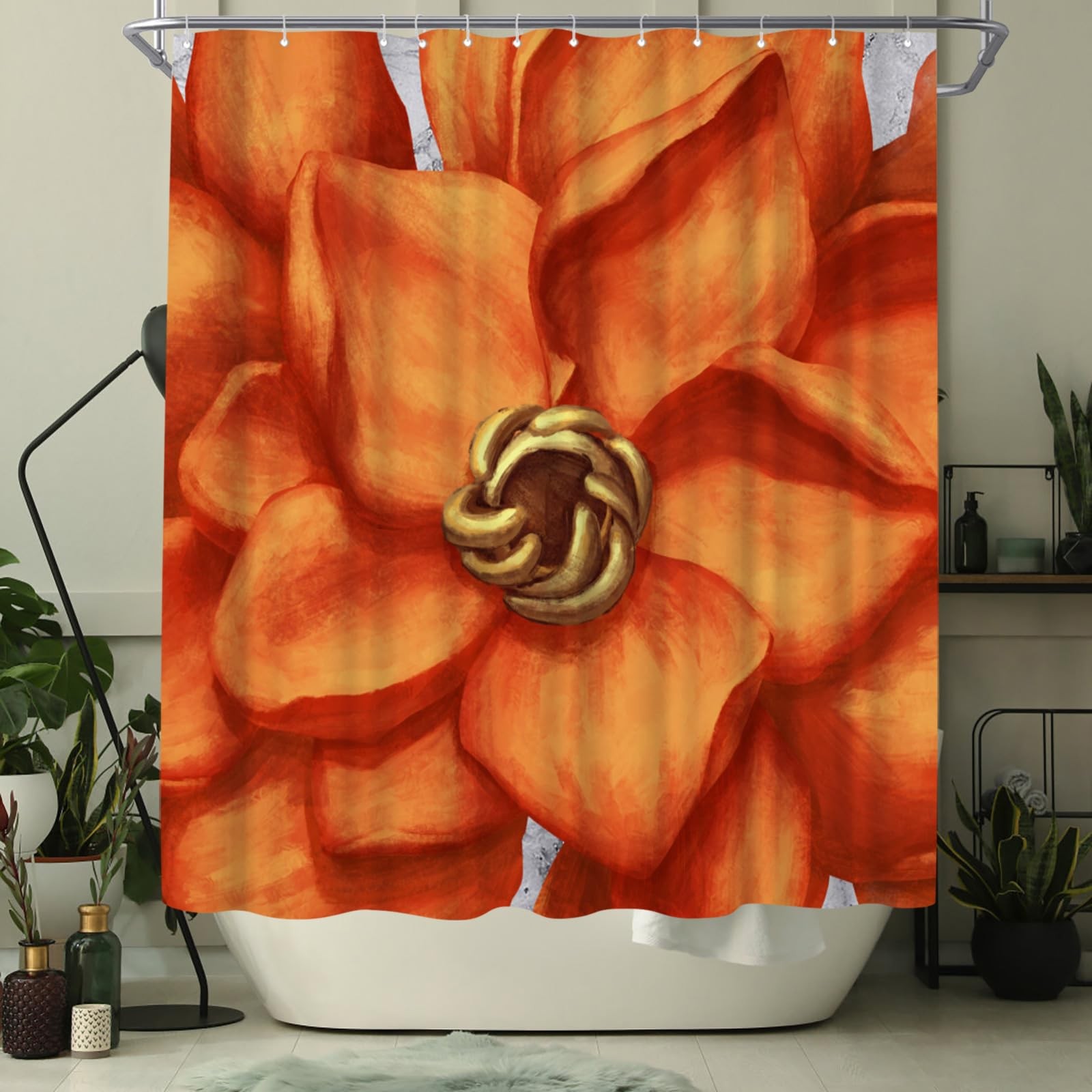Custom Printed Bath Curtain — custom printed polyester bath curtain detail view