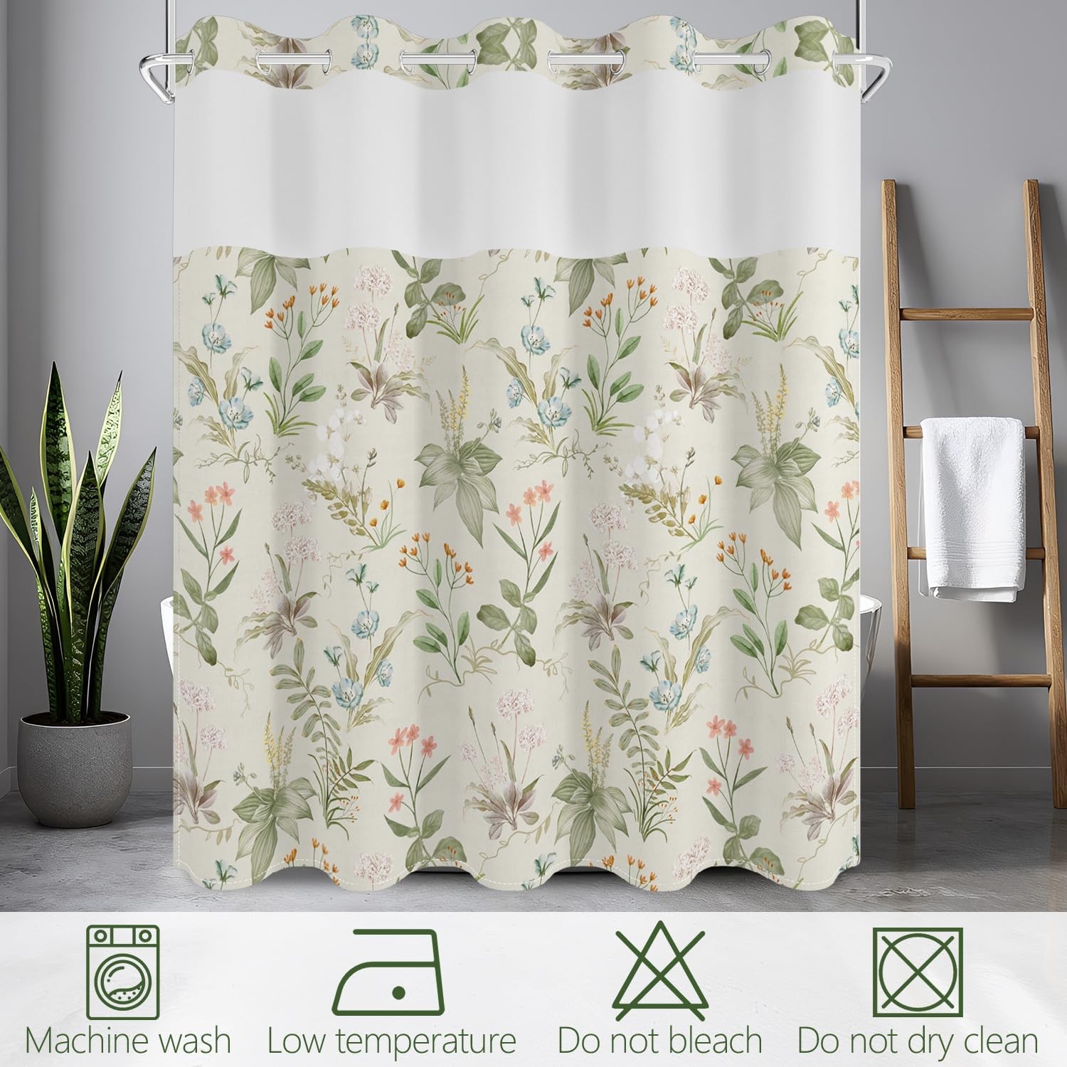 Custom Printed Bath Curtain — custom printed polyester bath curtain detail view
