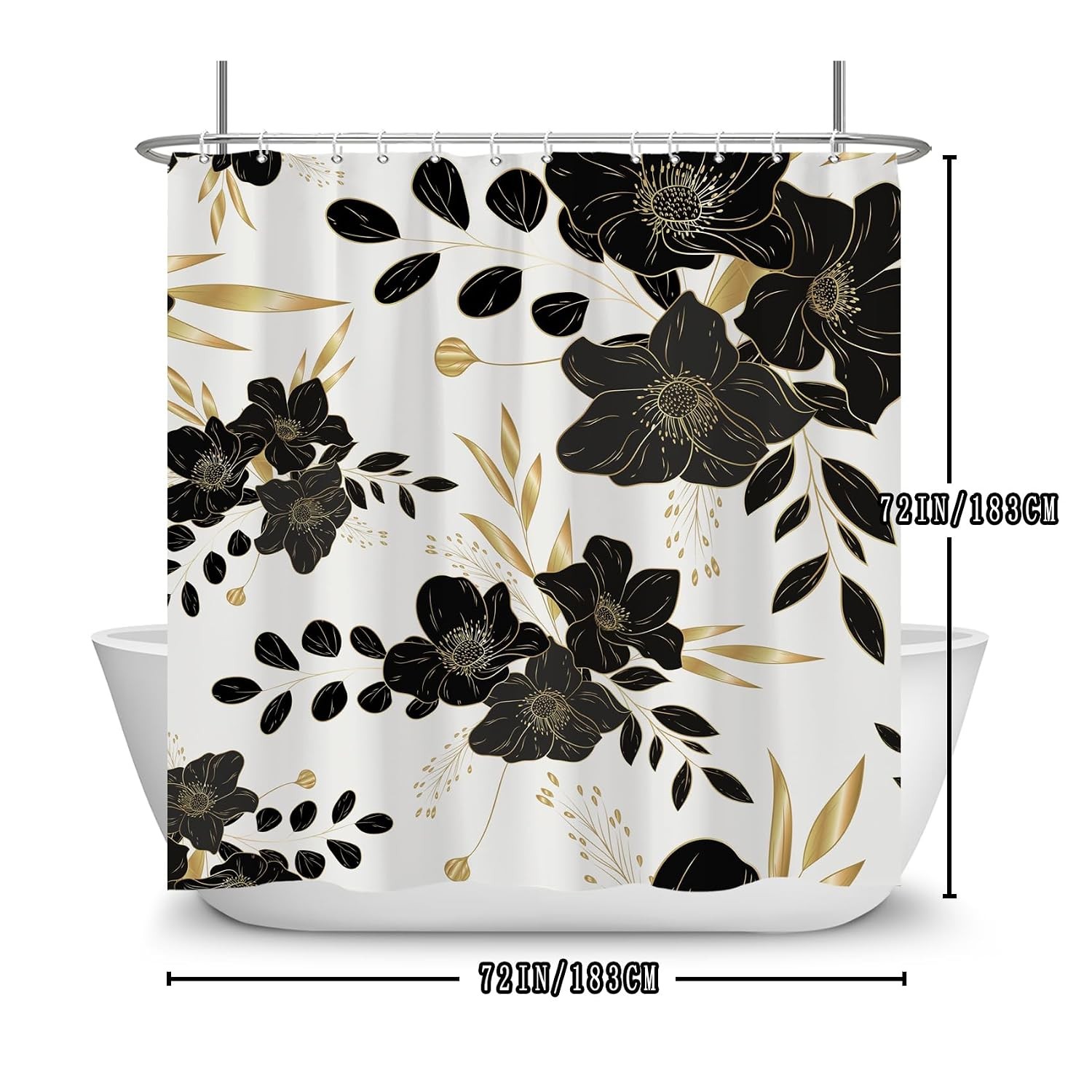 Custom Printed Bath Curtain — custom printed polyester bath curtain detail view