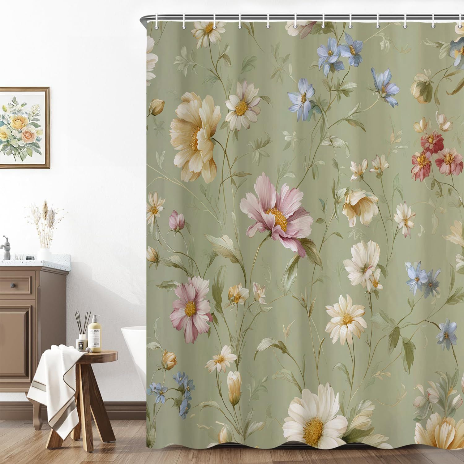 Custom Printed Bath Curtain — custom printed polyester bath curtain