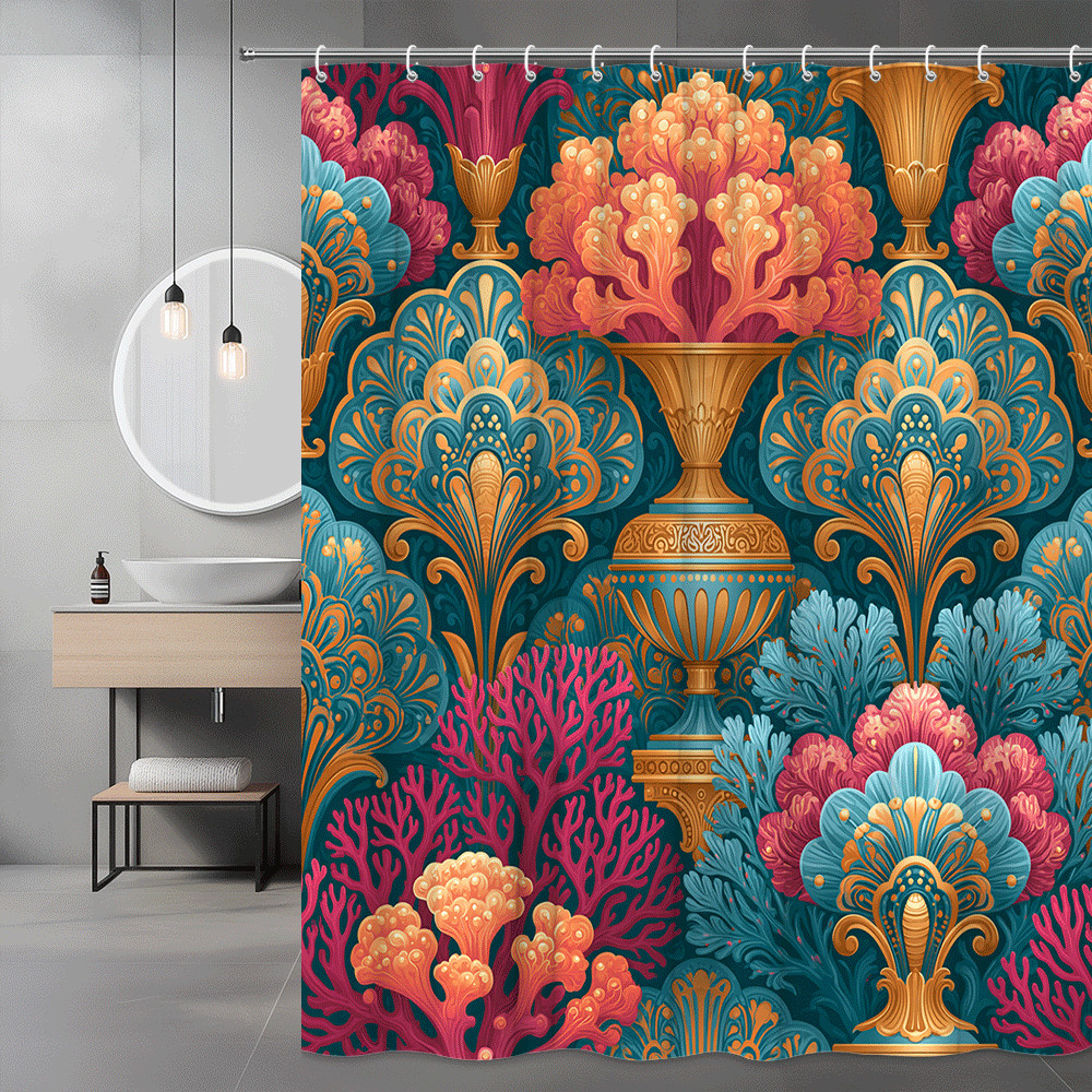 Custom Printed Bath Curtain — custom printed polyester bath curtain