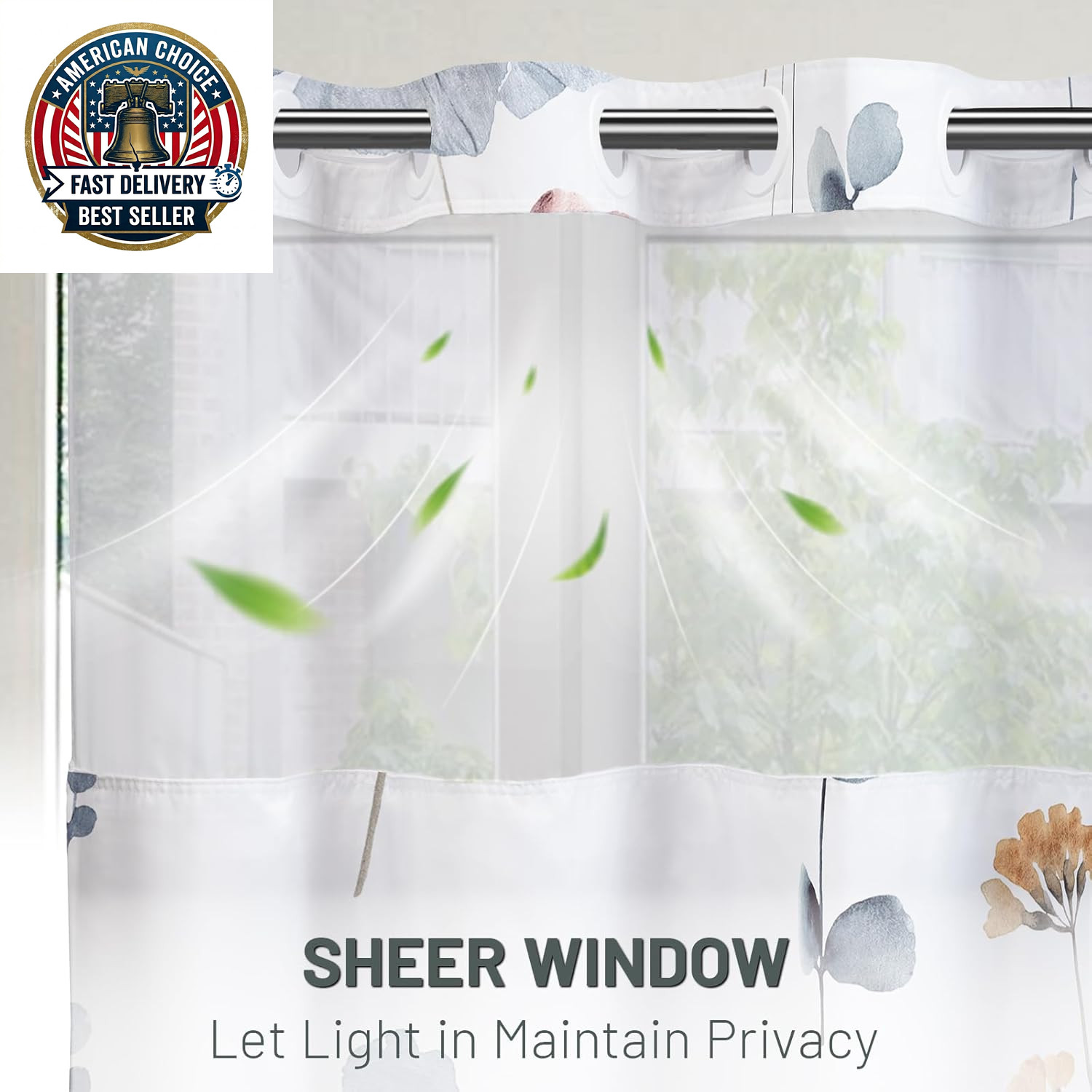 Custom Printed Bath Curtain — custom printed polyester bath curtain detail view