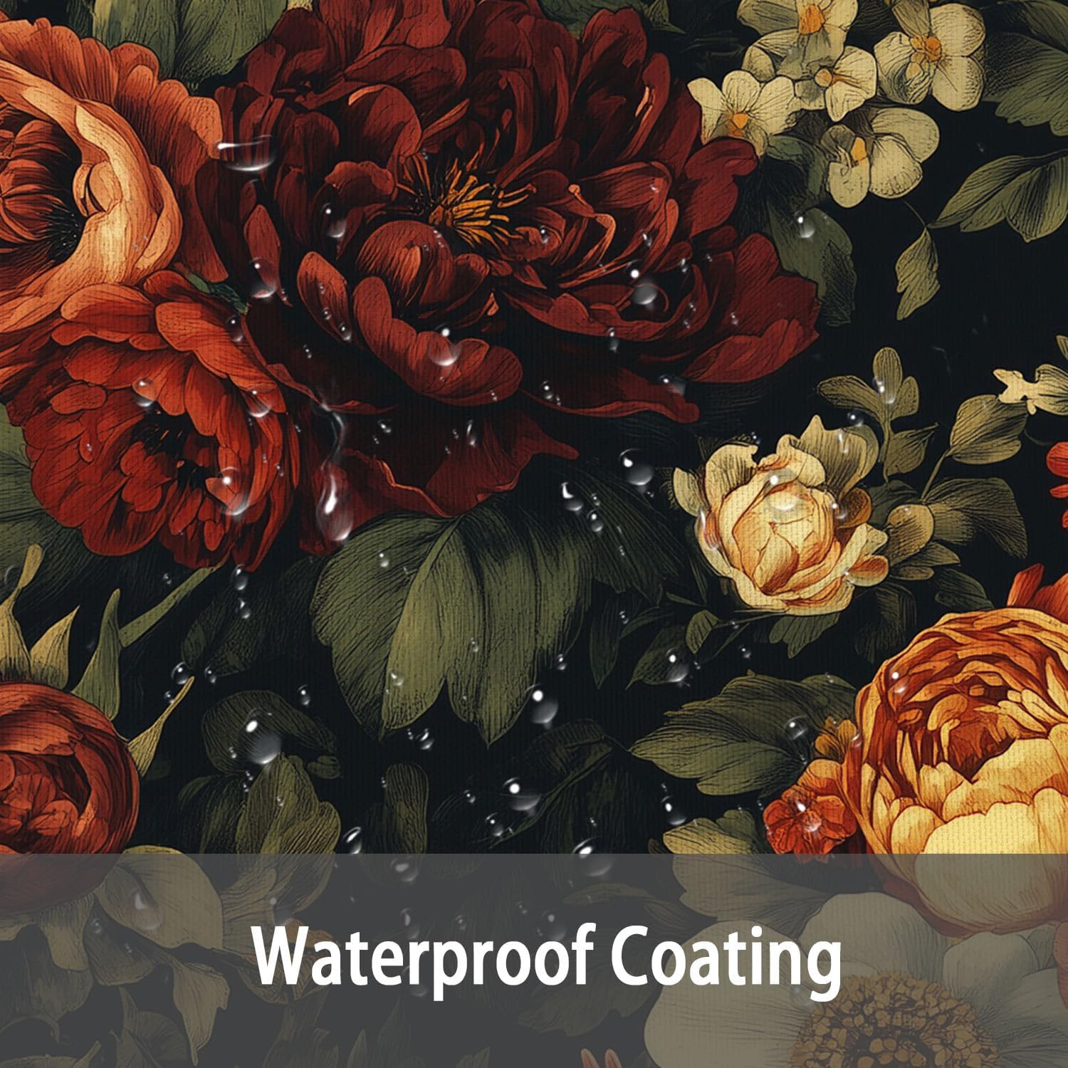 Custom Printed Bath Curtain — custom printed polyester bath curtain detail view