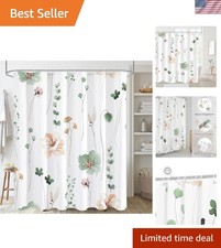 Elegant Waterproof Flora Shower Curtain, 72x72 Inch Grommet Top for Easy Install — custom printed polyester bath curtain