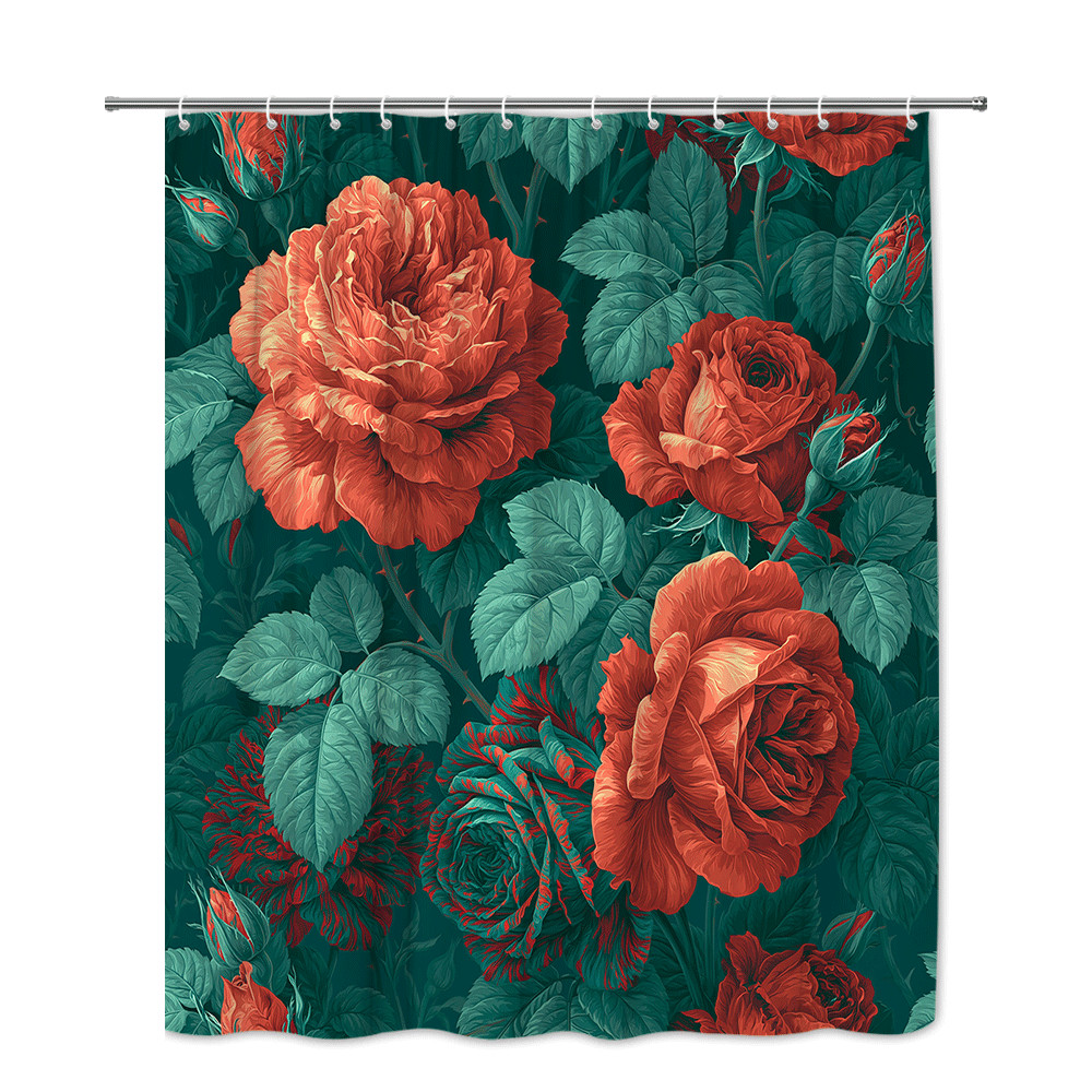 Custom Printed Bath Curtain — custom printed polyester bath curtain detail view