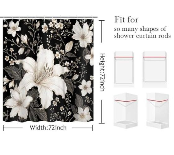 Custom Printed Bath Curtain — custom printed polyester bath curtain detail view