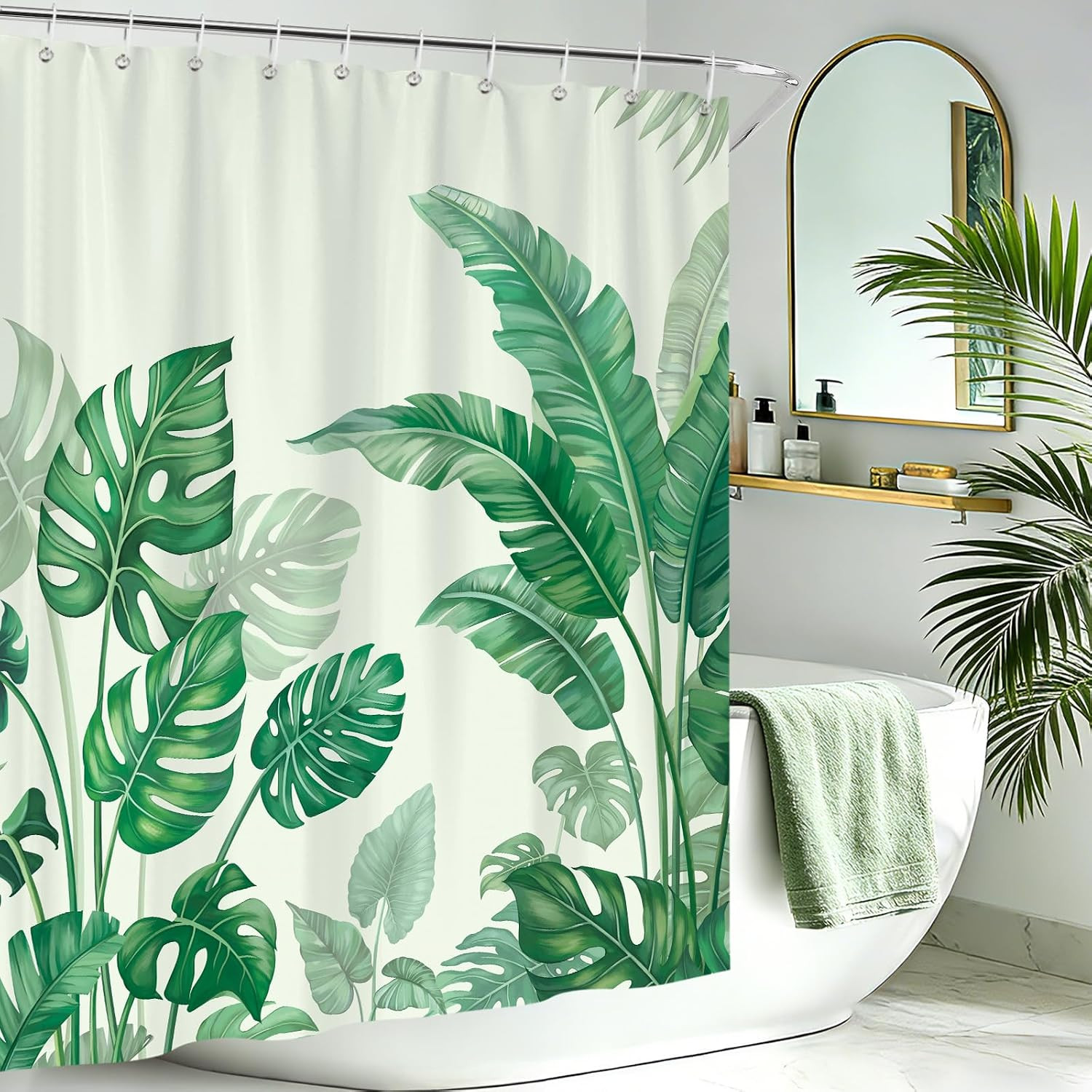 Custom Printed Bath Curtain — custom printed polyester bath curtain detail view