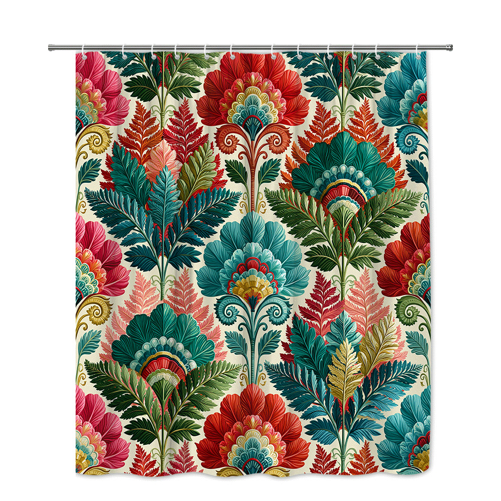 Custom Printed Bath Curtain — custom printed polyester bath curtain detail view