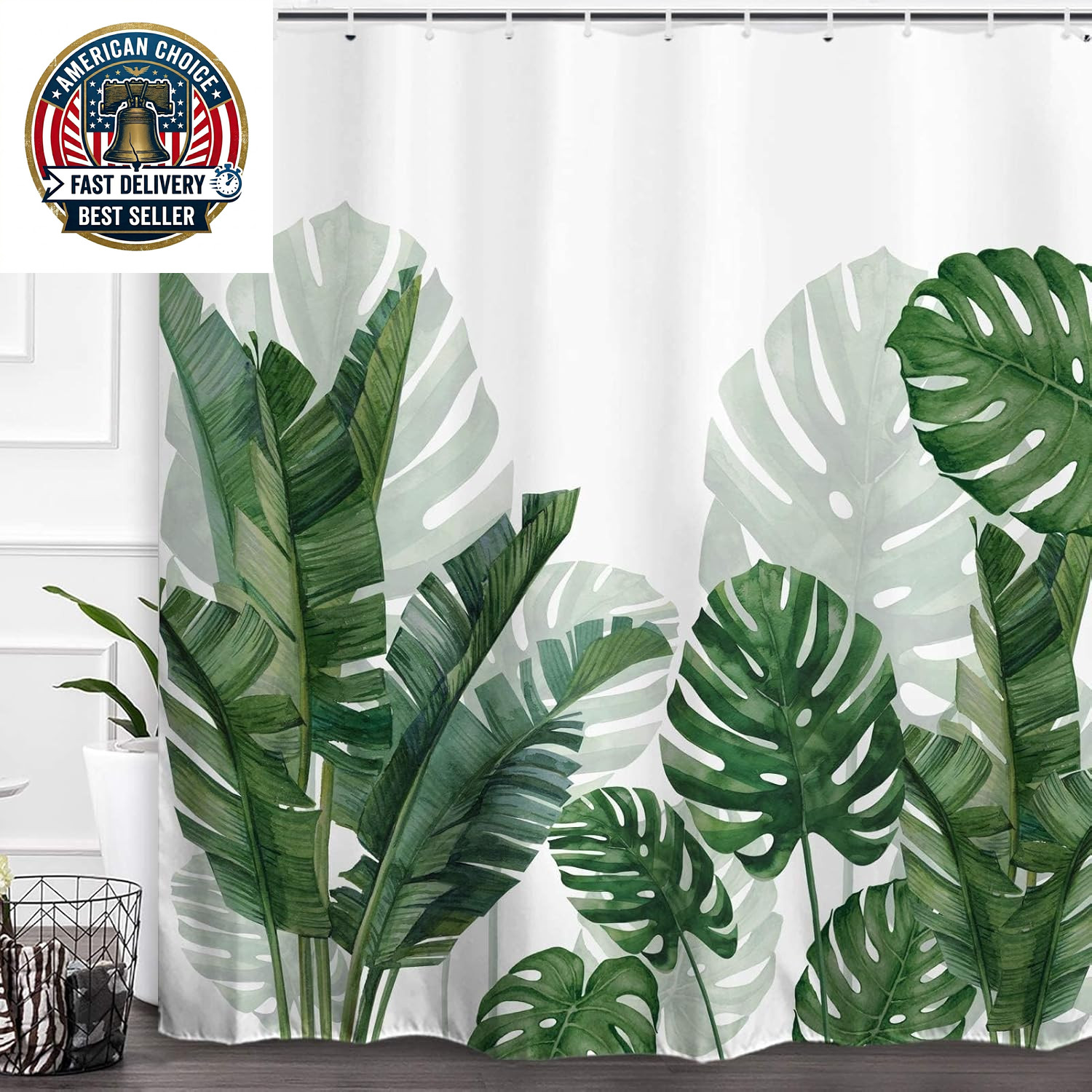 Custom Printed Bath Curtain — custom printed polyester bath curtain
