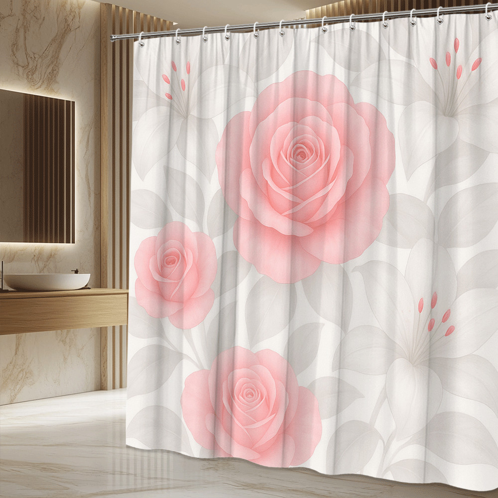 Custom Printed Bath Curtain — custom printed polyester bath curtain