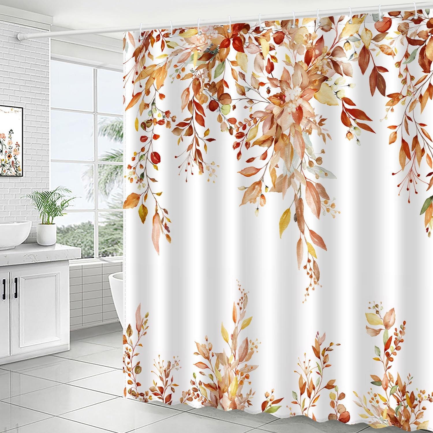 Custom Printed Bath Curtain — custom printed polyester bath curtain detail view