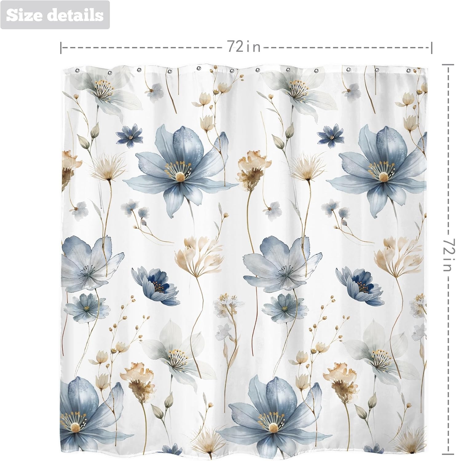 Custom Printed Bath Curtain — custom printed polyester bath curtain detail view