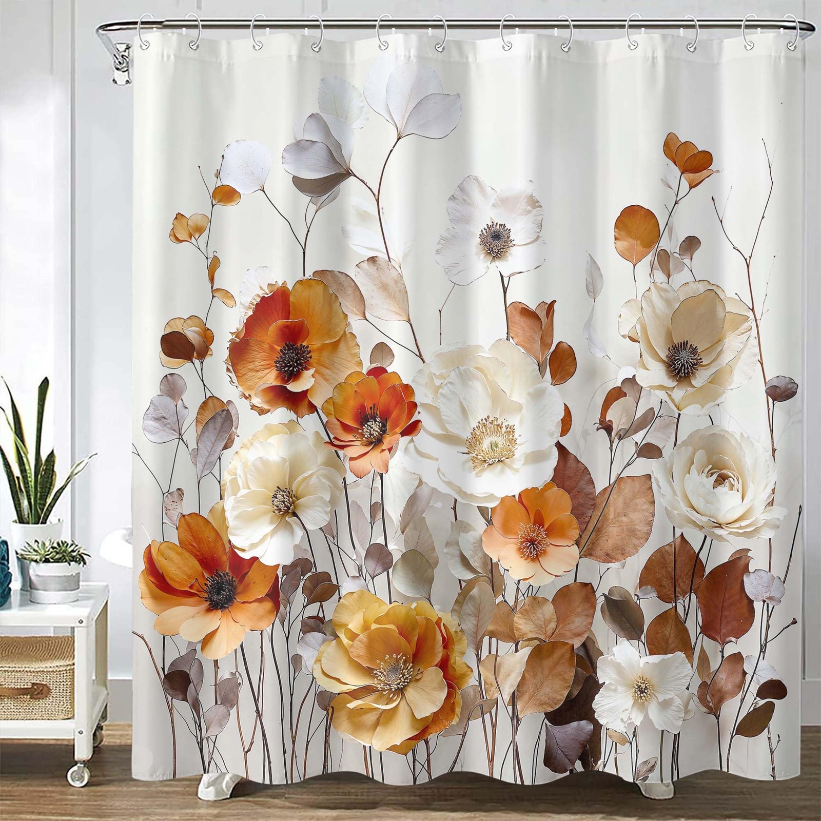 Custom Printed Bath Curtain — custom printed polyester bath curtain detail view