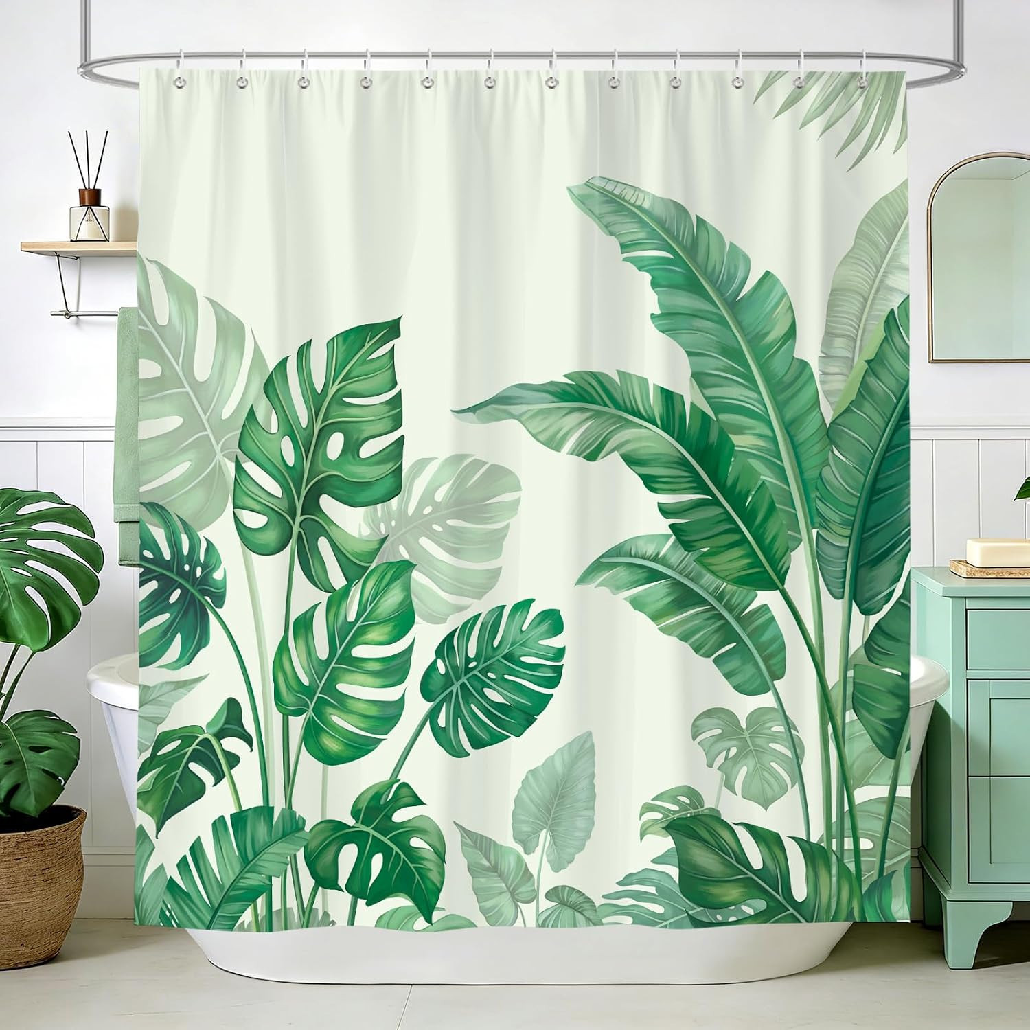 Custom Printed Bath Curtain — custom printed polyester bath curtain detail view