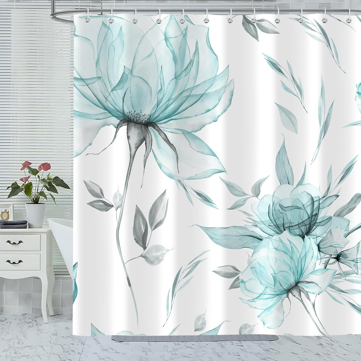 Custom Printed Bath Curtain — custom printed polyester bath curtain