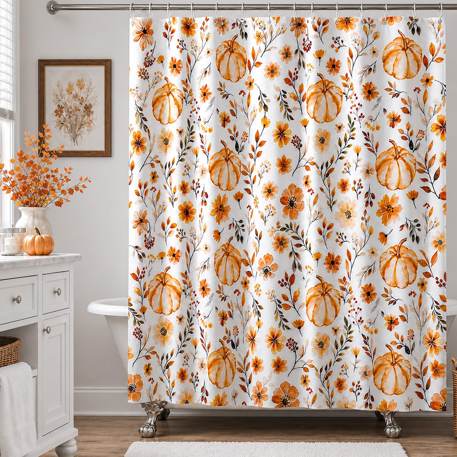 Custom Printed Bath Curtain — custom printed polyester bath curtain detail view