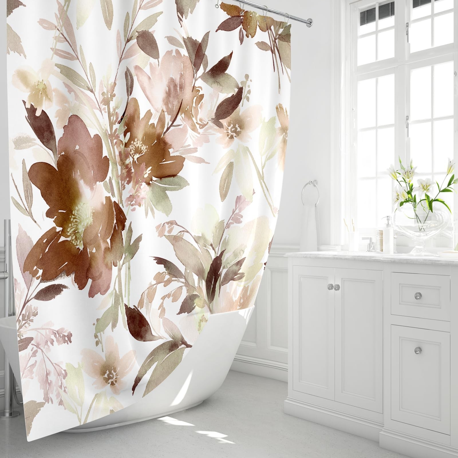 Custom Printed Bath Curtain — custom printed polyester bath curtain detail view
