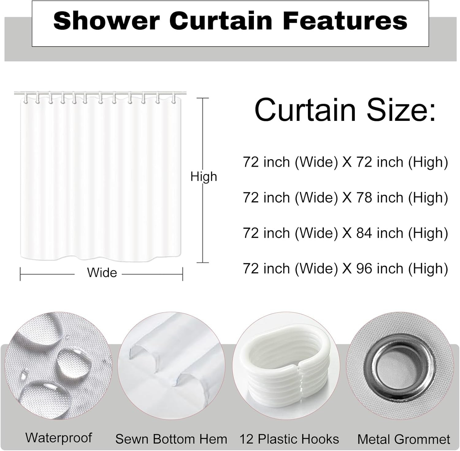 Custom Printed Bath Curtain — custom printed polyester bath curtain detail view