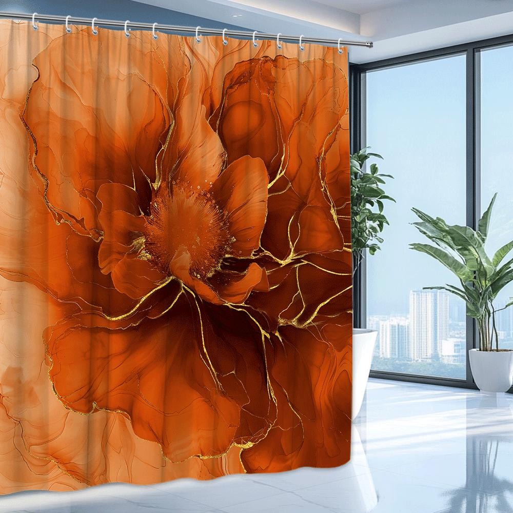 Custom Printed Bath Curtain — custom printed polyester bath curtain detail view