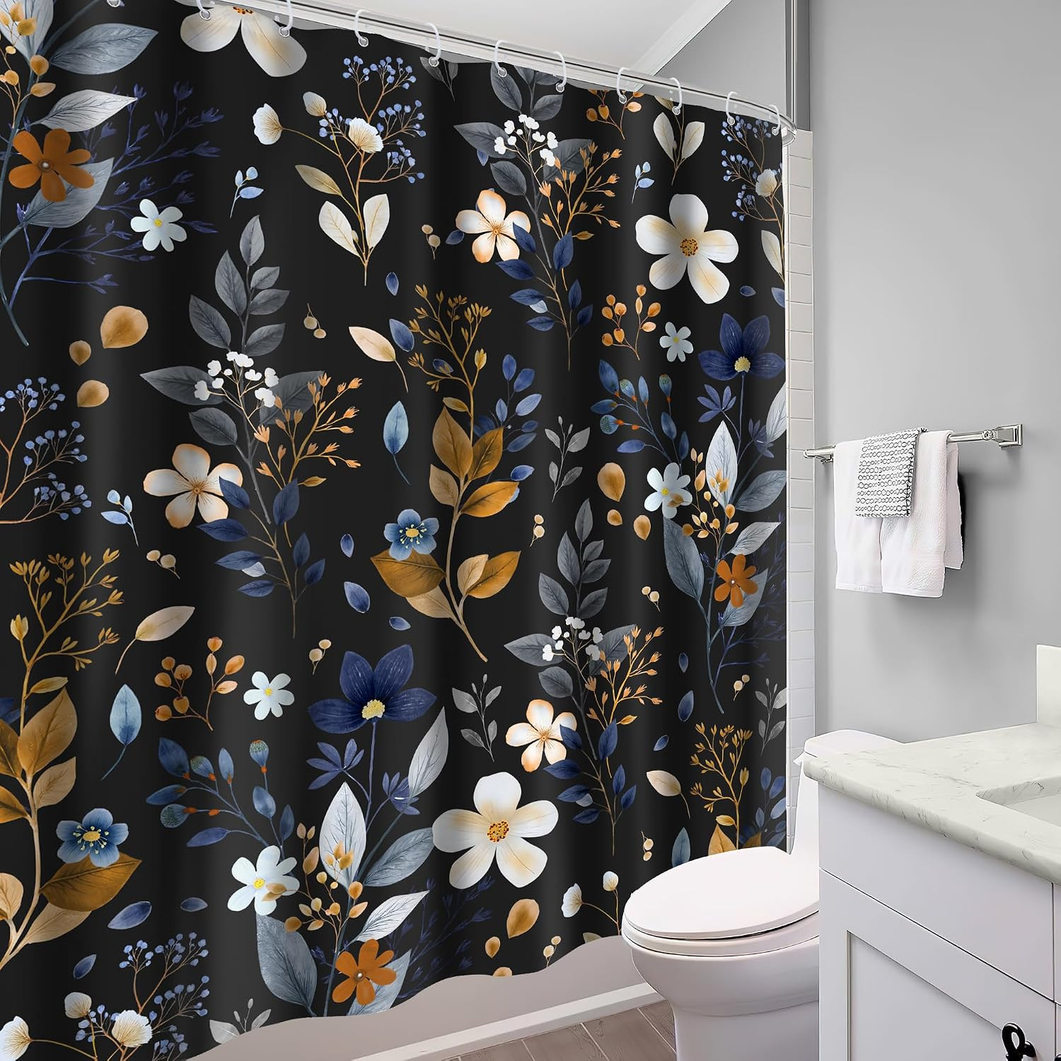 Custom Printed Bath Curtain — custom printed polyester bath curtain detail view