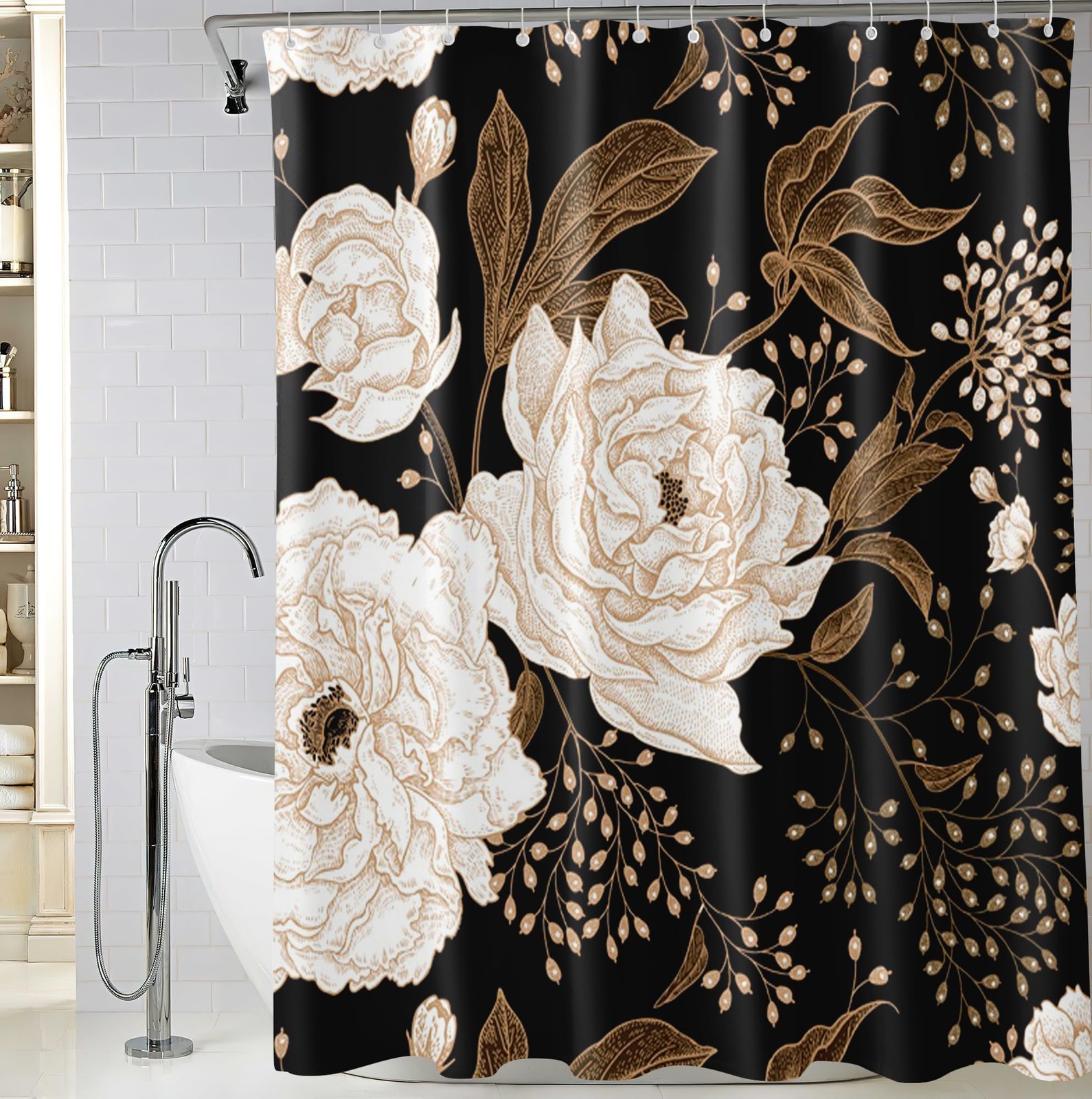 Custom Printed Bath Curtain — custom printed polyester bath curtain
