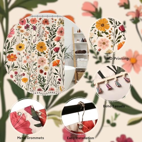 Custom Printed Bath Curtain — custom printed polyester bath curtain detail view