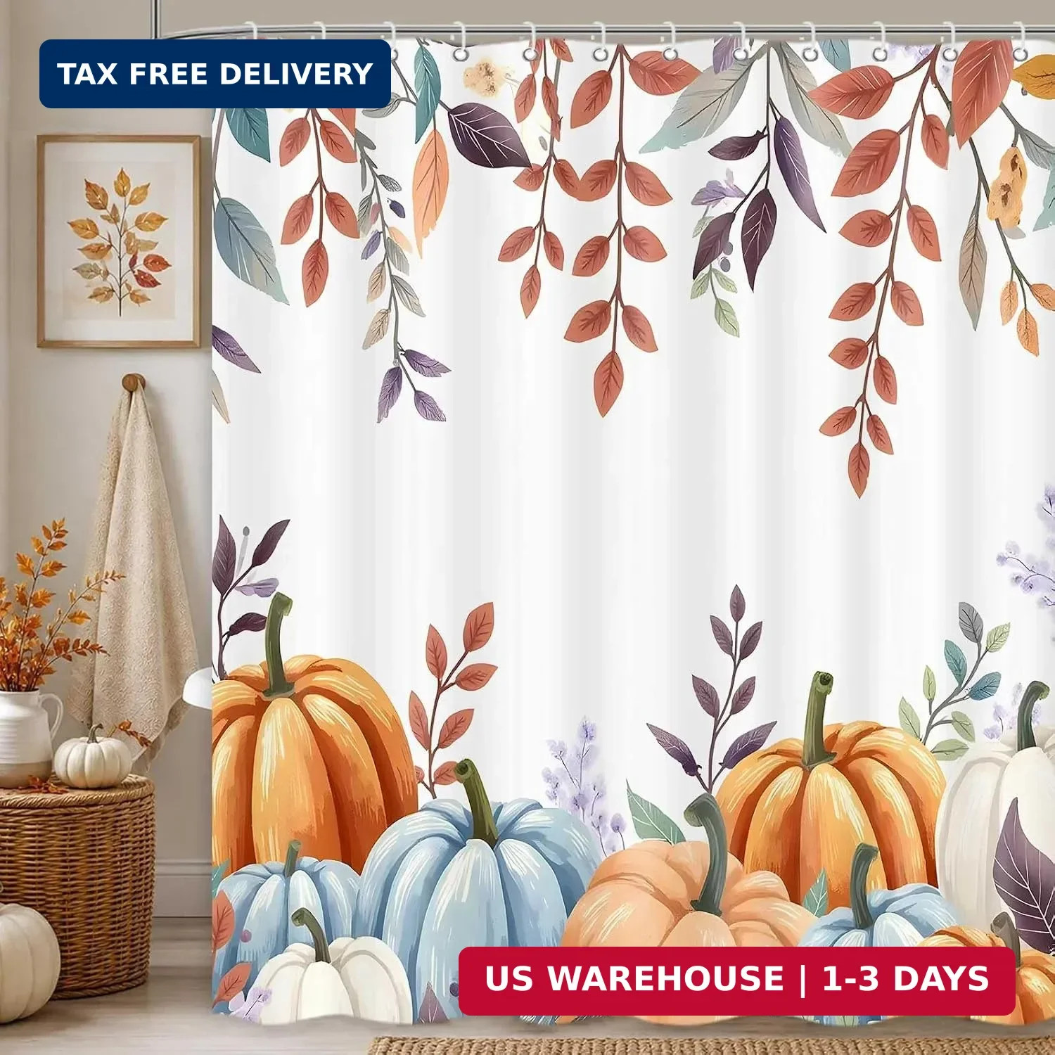 Custom Printed Bath Curtain — custom printed polyester bath curtain