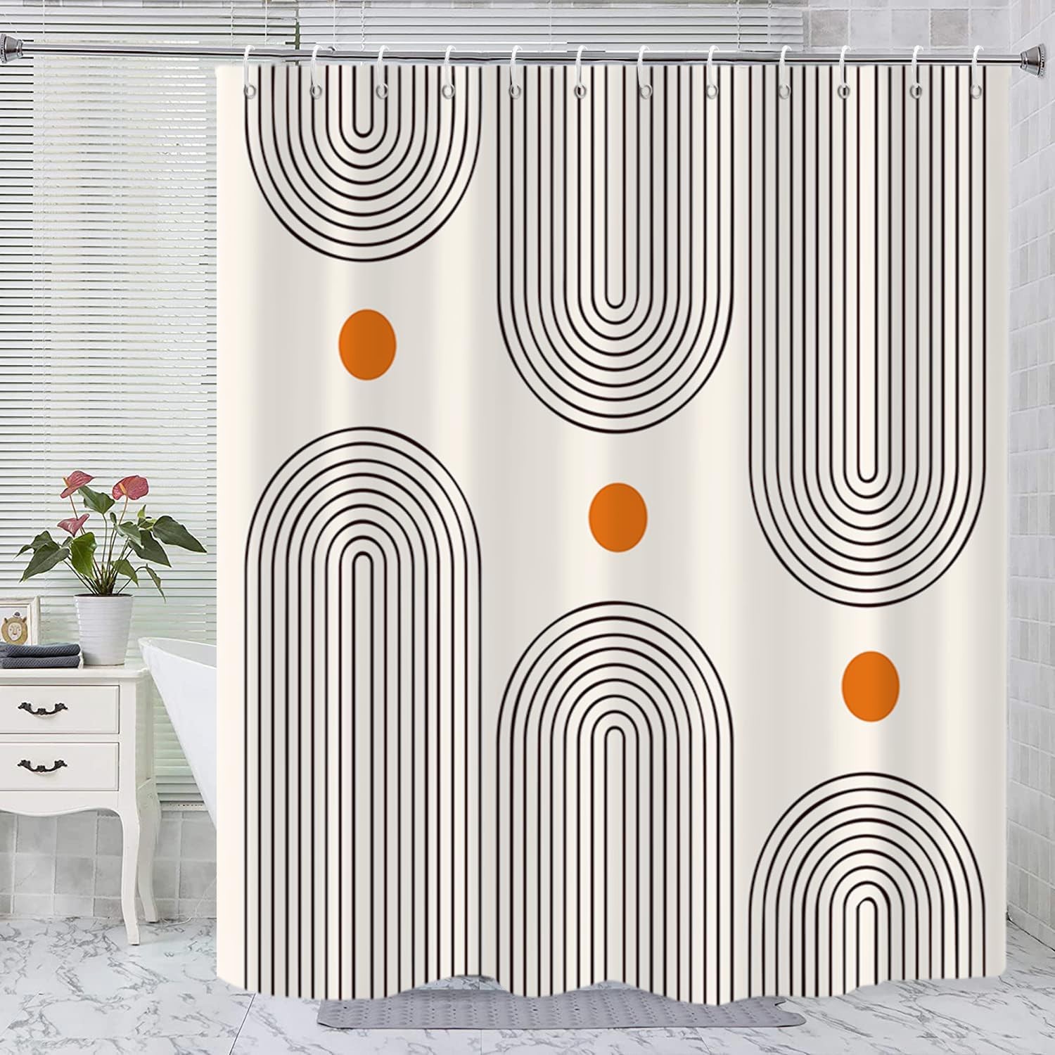 Custom Printed Bath Curtain — custom printed polyester bath curtain