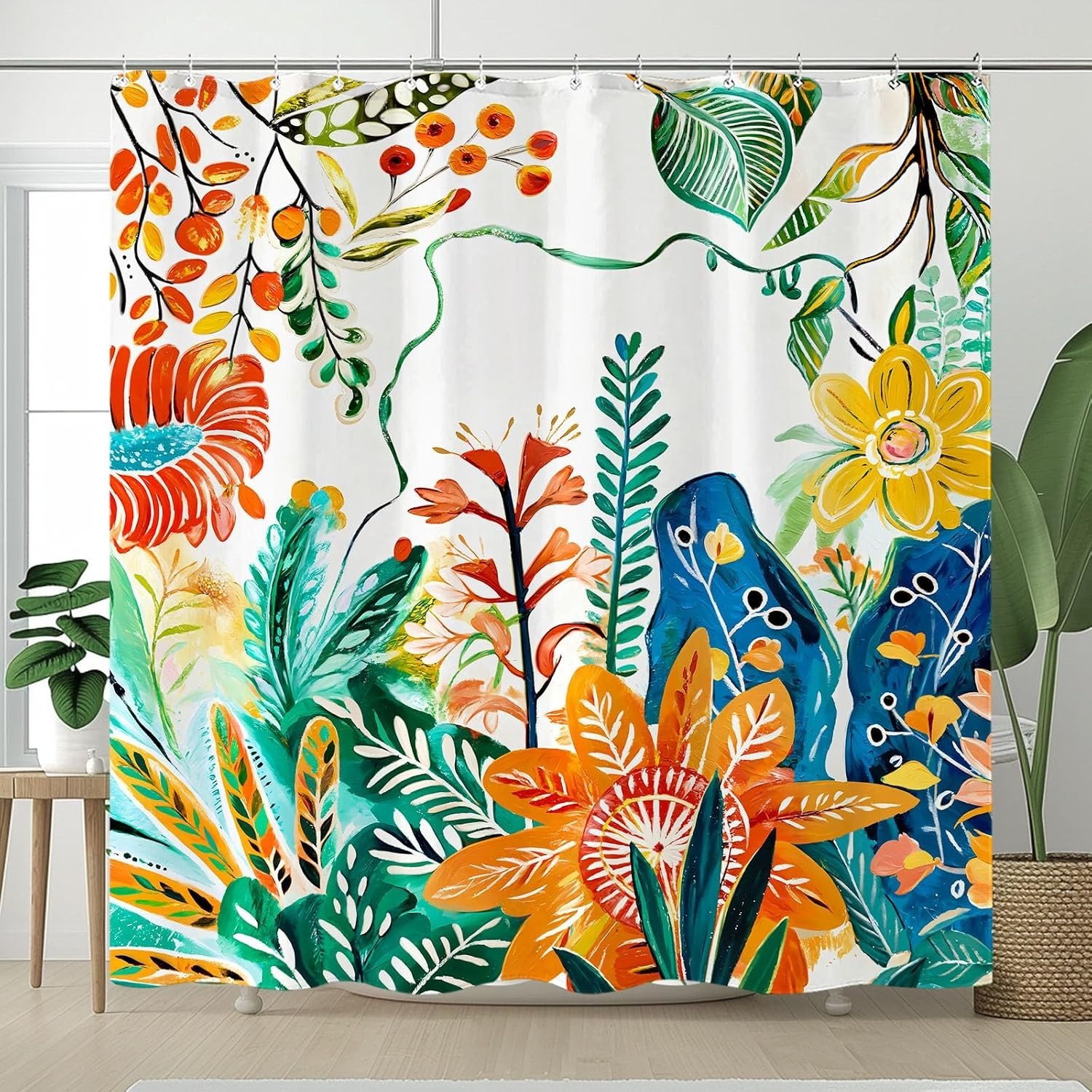 Custom Printed Bath Curtain — custom printed polyester bath curtain detail view