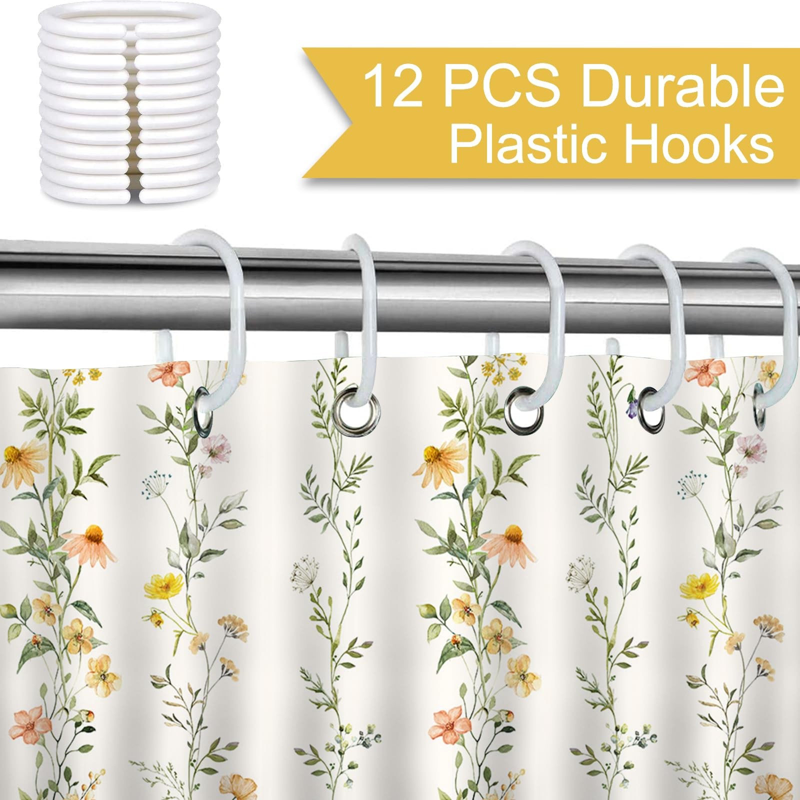 Custom Printed Bath Curtain — custom printed polyester bath curtain detail view